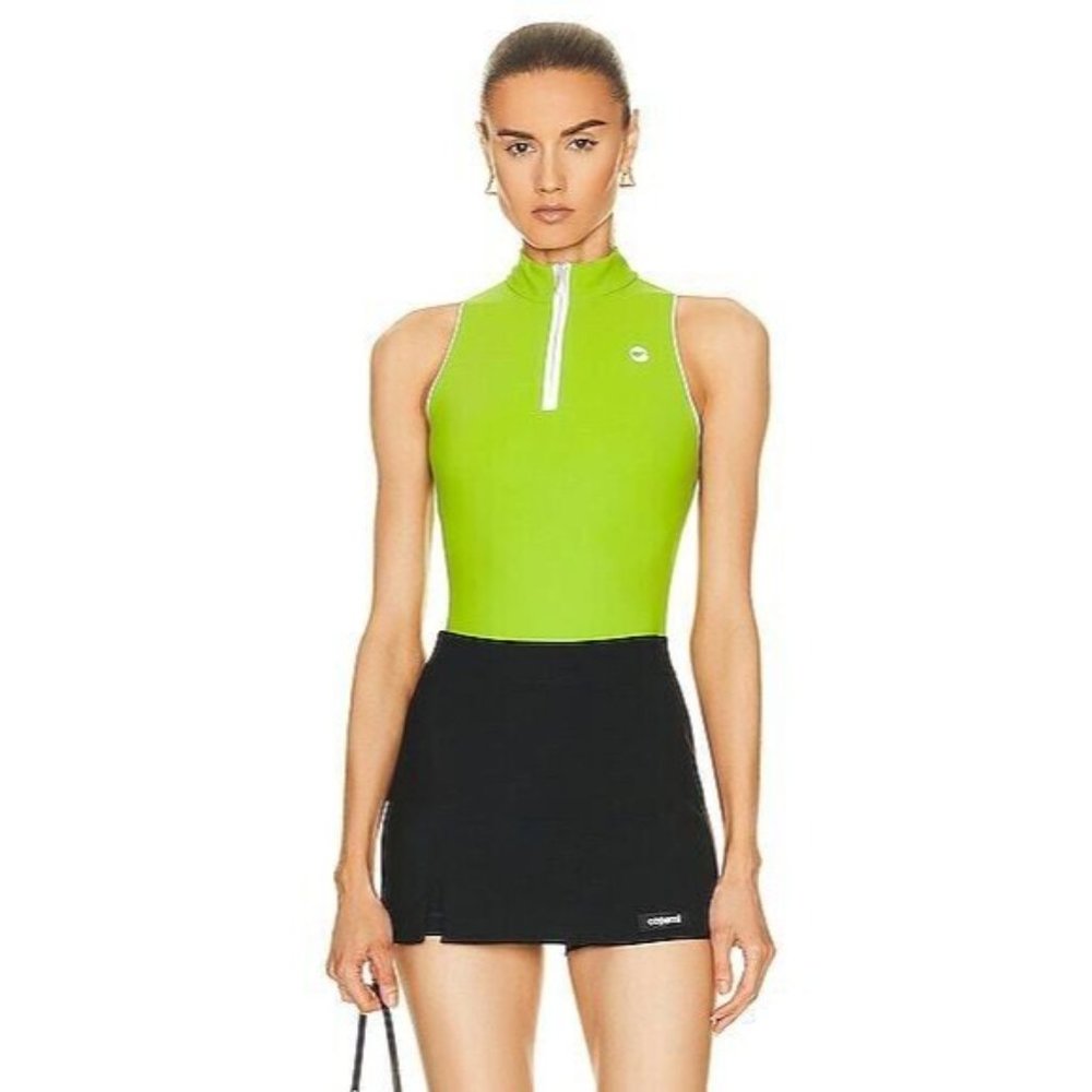 Coperni Zipped Sleeveless Bodysuit Apple Green Zipper